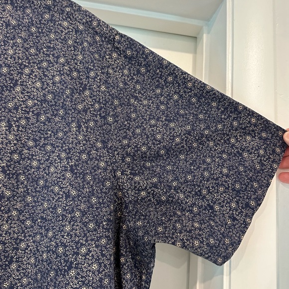 Tasso Elba XXL casual short sleeve button down shirt. Navy and gold. Like new - Picture 3 of 5